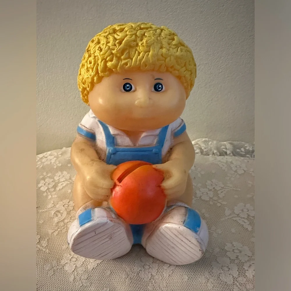 Cabbage Patch Doll Piggy Coin Bank Blonde Hair Boy Appalachian Artworks VTG 1983